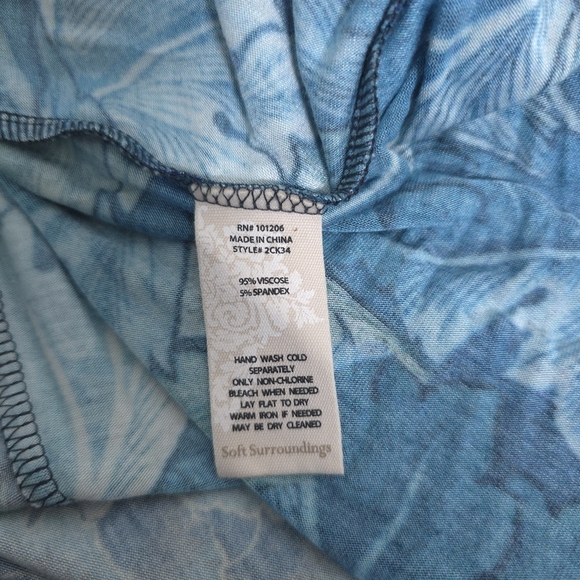 Soft surroundings Saunterre Tropical Green Leaf Print Maxi Dress Large - Picture 11 of 14